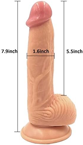 Gerçekçi Dildos Cilt Gibi Hissediyor, Eller Serbest oyun için vantuzlu 7.9 inç etli yapay Penis, Vücut için güvenli malzeme