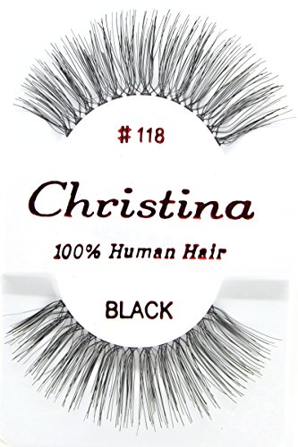 12X 118 Christina 100 % İnsan Saçı Sahte Kirpikler