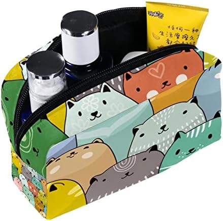 Tuvalet çantası, Seyahat Makyaj kozmetik Çantası Kadın Erkek, Kediler Karikatür Renk