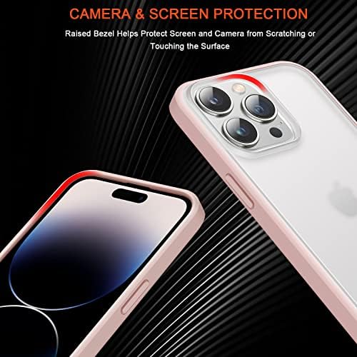 TENDLİN ile Uyumlu iPhone 14 Pro Max Durumda Saydam Mat Sert Arka Yumuşak Silikon Tampon ile Rahat Kılıf (Pembe)