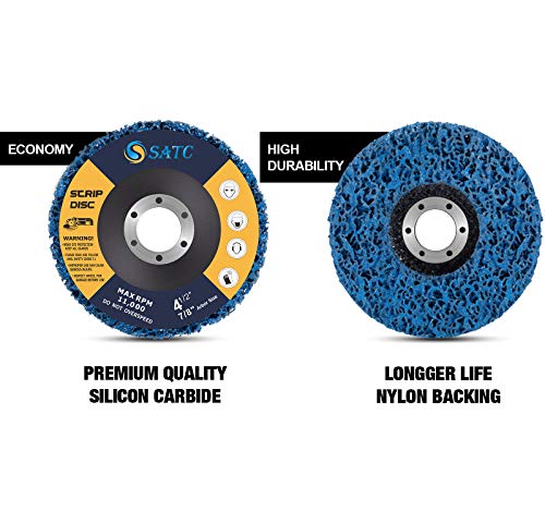 S SATC Şerit Diskleri 5 ADET Mavi Sıyırma Tekerlek 4-1 / 2 x 7/8 Fit Açılı Taşlama Temiz ve Boya Kaldırmak Pas ve Oksidasyon