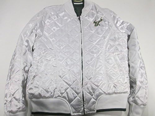 G-III Spor Güney Florida Üniversitesi Bulls Bayan X-Large Tam Zip İşlemeli Yeşil ve Beyaz Geri Dönüşümlü Pullu Ceket ASFU
