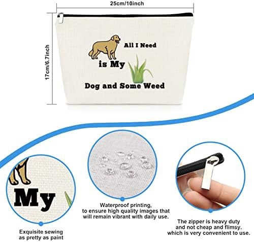 Köpek Sevgilisi Hediye Ot Sevgilisi Hediyeler Kadınlar için Makyaj Çantası Köpek Sahibi Hediye Köpek Anne Hediye Köpek Kozmetik