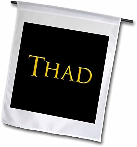 Amerika'da 3dRose Thad Ortak erkek Bebek Adı. Siyah Muska üzerinde Sarı - Bayraklar (fl-361402-1)