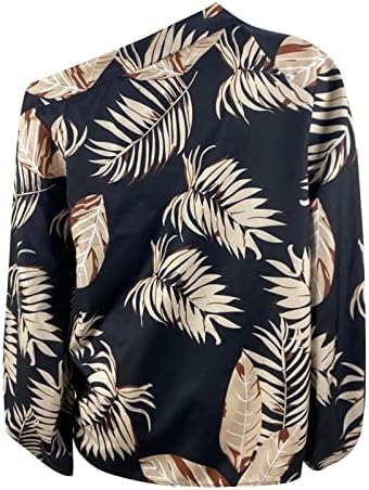 Omuz Fırfırlı Rahat Tişörtleri Bayanlar Yumuşak Uzun Kollu Düz modern üstler Polyester Yeni Yıl Artı Boyutu