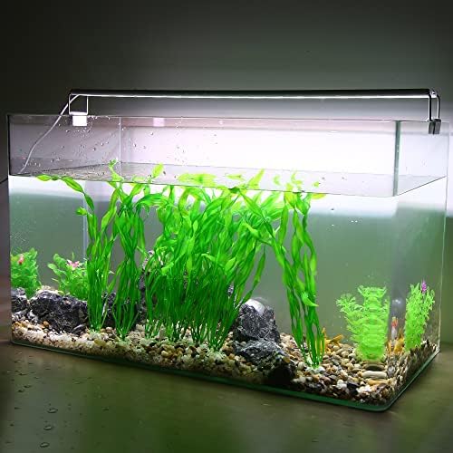 VOCOSTE 10 Adet su tankı akvaryum Süslemeleri Yapay Bitkiler, Plastik Yapay Su Bitkileri Akvaryum, Yeşil, 11.81