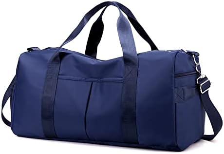 DOURR spor çanta Büyük Kapasiteli Spor silindir çanta Islak Cep ve Ayakkabı Bölmesi Seyahat Yüzmek Spor Haftasonu Bagaj (Mavi