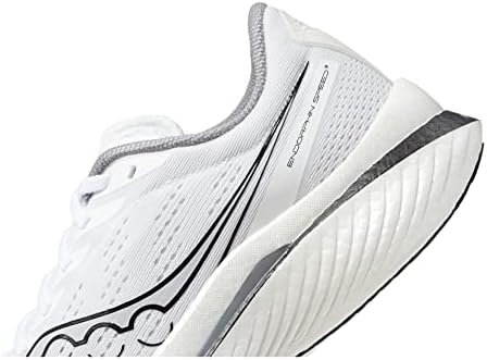 Saucony Erkek Endorfin Speed 3 Spor Ayakkabı, Beyaz / Siyah, 9,5