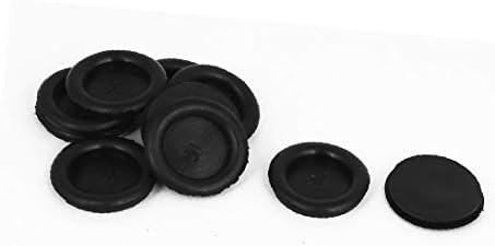 X-DREE 10 adet Siyah Kauçuk Kapalı Kör Körleme Deliği Tel Grommets 30mm (10 piezas de caucho negro cerrado ciego cerrado