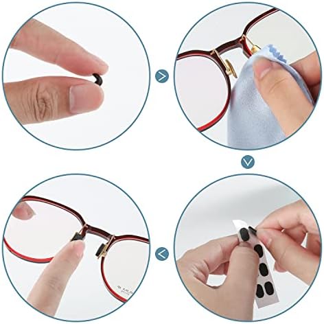Gözlük burunluklar Yumuşak:Gözlük burunluklar 102 Çift Burun Parçaları gözlük camı Burun Kaymaz Pedler SunglassNose Pedleri