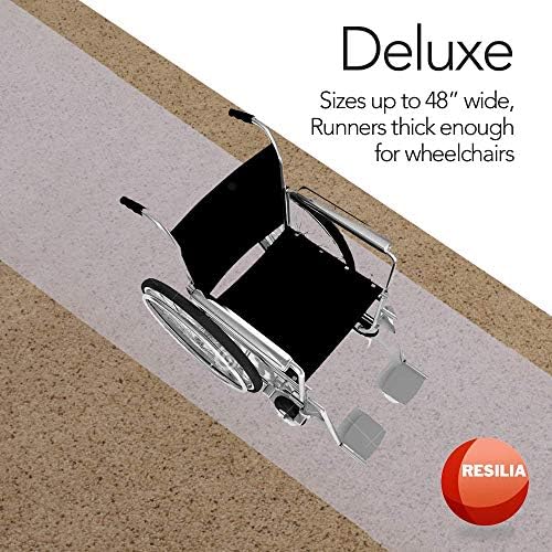 RESİLİA-Deluxe Şeffaf Vinil, Derin Tüylü Halı için Plastik Zemin Yolluk/Koruyucu - Kaymaya Dayanıklı, Dokulu Desen, (27 inç