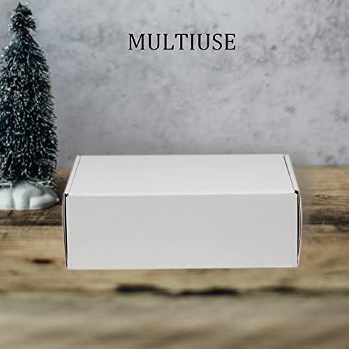 Sodıssa Nakliye Kutuları 12x9x4 inç 20'li paket, Beyaz Oluklu Mukavva Kutu, Orta Posta Kutuları Ambalaj için Küçük İşletme