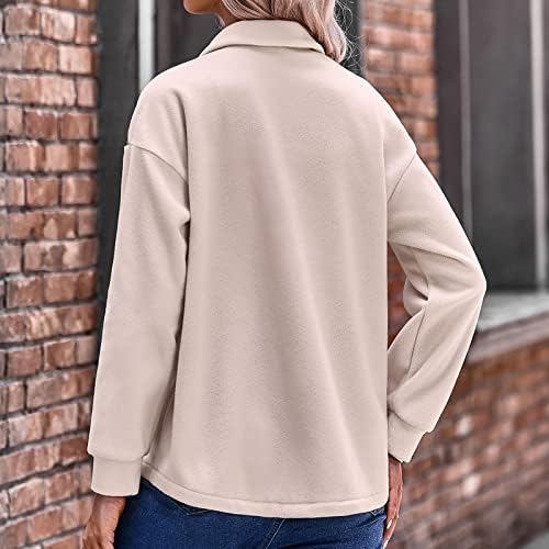 Gömlek Ceket Kadınlar için Artı Boyutu Fırçalanmış Ekose Shacket Ceket Casual Yaka Düğmesi Aşağı Yün Karışımı Bluz Cepler