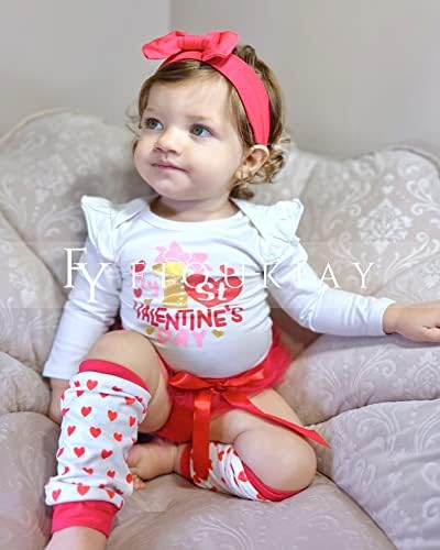 fioukiay Yenidoğan Bebek Kız sevgililer Günü Giysileri Kıyafetler Bebek 4 adet sevgililer Günü Bodysuit Romper Şort Giyim