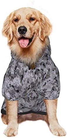Büyük Köpek Hoodie Siyah Granit Mermer Camo Evcil Hayvan Giysileri Kazak Şapka ile Yumuşak Kedi Kıyafet Ceket Orta