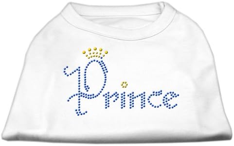 Mirage Evcil Hayvan Ürünleri Prince Rhinestone Evcil Hayvan Gömleği, Orta, Beyaz