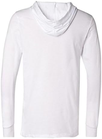 Yoga Giyim Sizin İçin Mens Hafif Uzun Kollu Hoodie Tee Gömlek, Orta Beyaz
