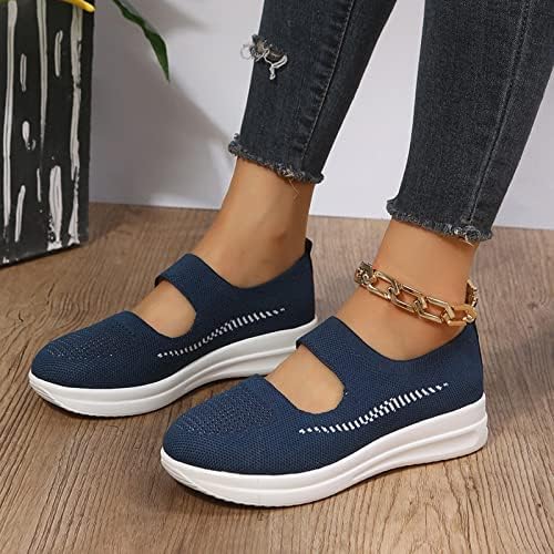 Kadın Loafer Sneakers günlük rahat ayakkabılar Bayanlar Kapalı Ayak Platformu Örgü Nefes Tüm Maç Sandalet Ayakkabı