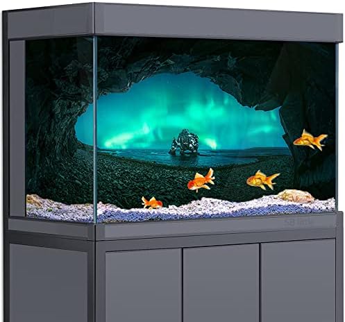 Akvaryum Arka Plan 3D Aurora Borealis Mağara HD Baskı Duvar Kağıdı Balık Tankı Sürüngen Habitat Arka Plan Süslemeleri PVC