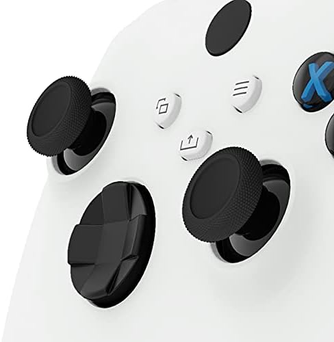 eXtremeRate Siyah Özel Thumbsticks + Xbox Serisi X/S Denetleyicisi için Yedek Düğmeler