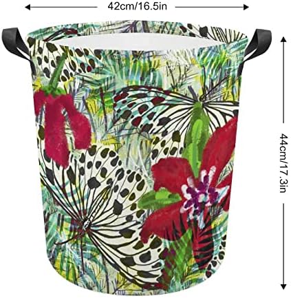 Tropikal Kelebek Çiçekler çamaşır sepeti Katlanabilir Saklama Kutusu Sepet Çanta Elbise Sepetleri Ev Yurdu için