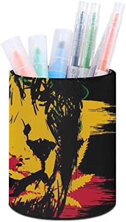 Rasta aslan PU deri kalem sahipleri kalem Kupası konteyner desen Resepsiyon Organizatör ofis ev için yuvarlak