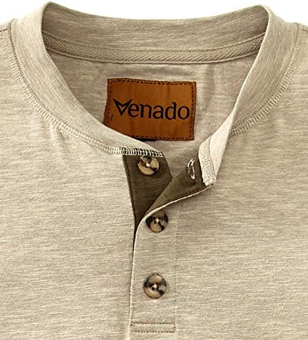Erkekler için Venado Henley Uzun Kollu Gömlekler-Esnek Malzemeli Erkek Henley