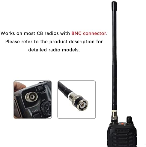 Elde Taşınabilir CB Radyolar için TWAYRDIO CB Radyo Anteni, BNC Konnektörlü 26-29MHz 9.8 inç Yedek Anten Cobra HH50WXST HHRT50
