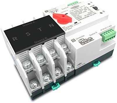 ZAAHH 1 Adet 3 Fazlı Din Ray ATS Çift Güç Otomatik Transfer Anahtarı Elektrik Seçici Anahtarları 4P 63A 100A 125A (Boyut: