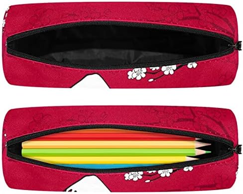 Japon Fujısan Desen Kırmızı Kalem Kutusu Öğrenci Kırtasiye Kılıfı Fermuarlı Kalem Çantası Makyaj Kozmetik Çantası Okul Öğrencileri
