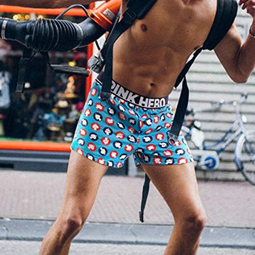 Bmısegm Erkek Gövde Iç Çamaşırı PEMBE KAHRAMANLAR Erkek Boxer Külot Knickers Seksi Baskı Külot Şort Karanlıkta Parlayan Erkek