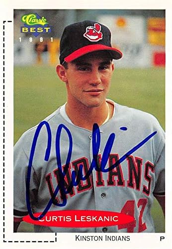 İmza Deposu 619054 Curtis Leskanic İmzalı Beyzbol Kartı-Cleveland Indians, Kinston, SC 1991 Klasik En iyi Çaylak-No. 297