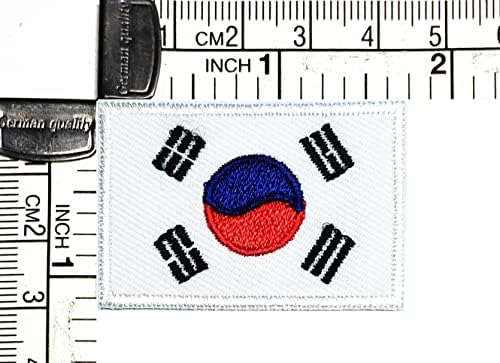 Kleenplus 3 adet. 1. 1X1. 6 İNÇ. Mini Ülke Güney Kore Bayrağı Yama Bayrak Amblemi Üniforma Dikmek Demir On Yamalar Kare Şekli