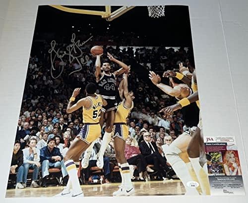 George Gervin imzalı San Antonio Spurs 16x20 fotoğraf imzalı W Ice Insc 3 JSA-İmzalı NBA Fotoğrafları