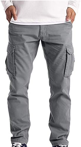 Uzun Kargo Pantolon Erkekler için Kargo Pantolon İş Elbisesi Savaş Güvenliği Kargo 6 Cep Tam Pantolon Elastik Bel Pantolon