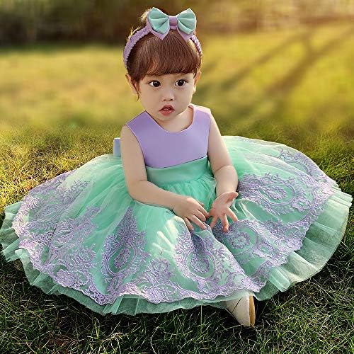CMMCHAAH 0-6 T Bebek Kız Pageant Dantel Nakış Elbiseler Toddler Parti Ilmek Tutu Elbise Elbise Şapkalar