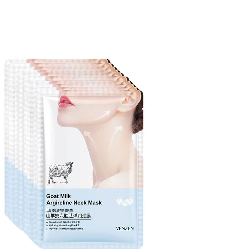 Zelbuck 10 adet Keçi Sütü Hexapeptide Boyun Maskesi Kollajen Sıkılaştırıcı Kırışıklık Karşıtı Beyazlatıcı Anti-aging Maskesi