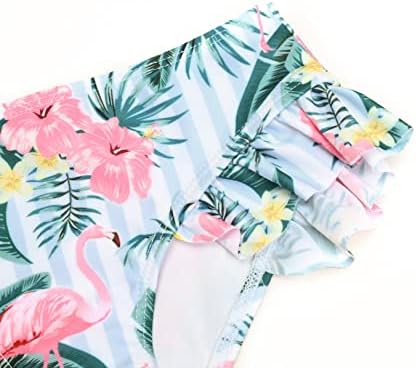 Jxstar Bir Omuz Mayolar Kızlar için İki Parçalı Fırfır Mayo Plaj Havuzu Giysileri
