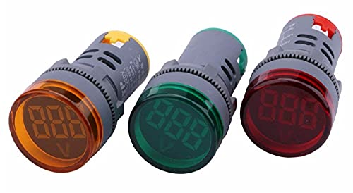PCGV LED ekran dijital Mini voltmetre AC 80 - 500V gerilim metre ölçü testi Volt monitör ışık paneli (renk : sarı)