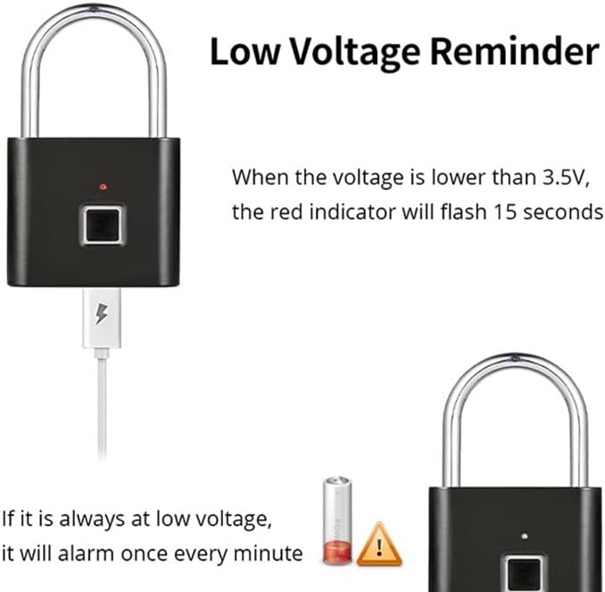 CDYD USB Şarj Kapı Akıllı Kilit Parmak İzi Asma Kilit Hızlı Kilidini Çinko Alaşım Kimlik Güvenlik Kilidi