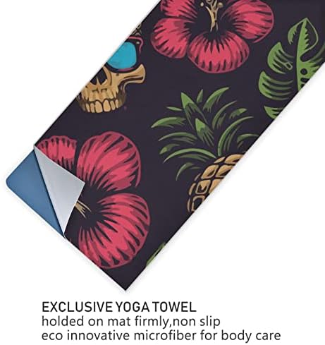 Augenstern Yoga Battaniyesi Hawaii-Ananas-Kafatası-Çiçek Yoga Havlusu Yoga Mat Havlu
