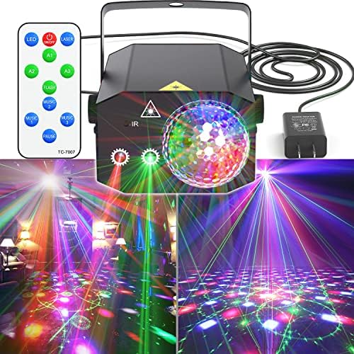 Parti ışıkları + disko topu ışık 2 in 1 Dj disko ışıkları sahne aydınlatma Ses aktif çakarlı lamba Uzaktan Kumanda ile partiler