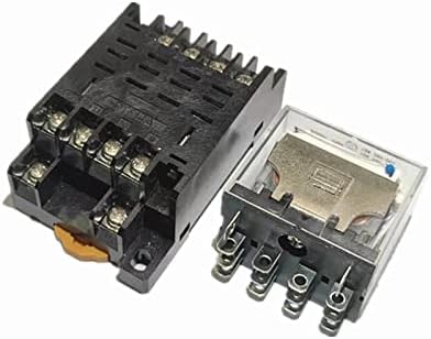 URBERY LY4NJ HH64P DPDT Minyatür Bobin Generalelektromanyetik Ara Röle Anahtarı Soket Tabanı ile AC 220V DC 12V 24V (Boyut: