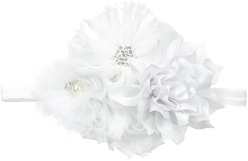 Benim Lello Bebek Kafa Bandı Perişan Kumaş Çiçek Küme Sıkı Elastik Beyaz