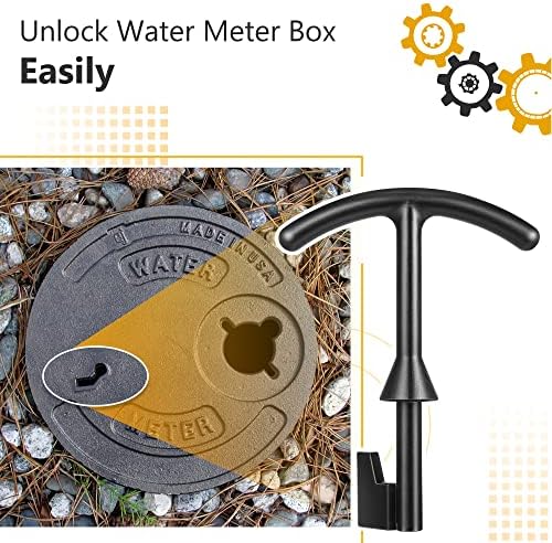 Su Sayacı Kutusu Anahtarı, Su Sayacı Kapağı / Kapak Açma Aracı, Kaliteli Metal T Anahtarı Kanca Erişim Ana Vana Su Kapatmak