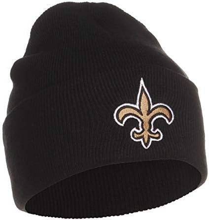 Reebok Yeni Orlean Saints Siyah Kafatası Şapkası-NFL Manşetsiz Bere Örgü Şapka