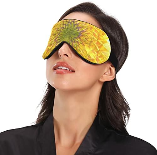 Unisex Uyku Göz Maskesi Ayçiçeği-Suluboya-Boyama Gece Uyku Maskesi Rahat Göz Uyku Gölge Kapak