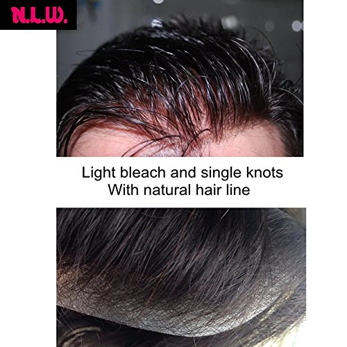 NLW Avrupa insan saçı peruk erkekler için şeffaf İnce deri PU 10x8 Düz saç parçaları erkekler için insan saçı değiştirme