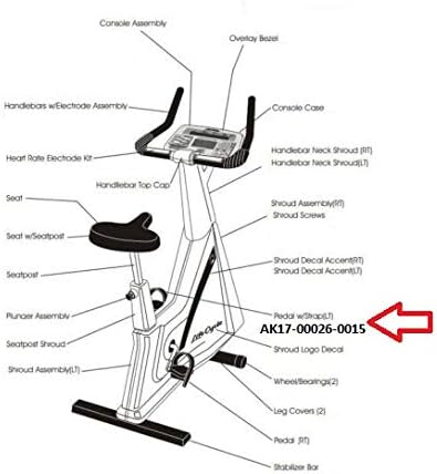 Kayışsız Life Fitness Sol Pedal AK17-00026-0015 Dik Bisikletle Çalışır