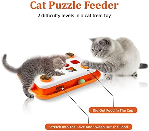 LUWANPET Dayanıklı kedi Tedavi Oyuncak Kapalı Kediler için, İnteraktif kedi Bulmaca Oyuncak Besleyici, Bulmaca Besleyici